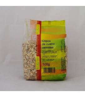 Copos de cuatro cereales ecológ. 500 gr.