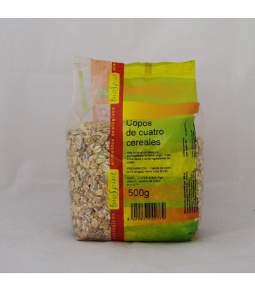 Copos de cuatro cereales ecológ. 500 gr.