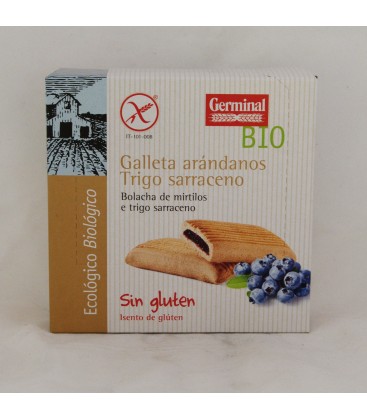 Galletas rellenas de arándanos trigo sarraceno ecológ. sin gluten 200 gr.
