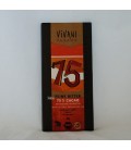Chocolate negro 75% con azúcar de coco ecológ, 100 gr.