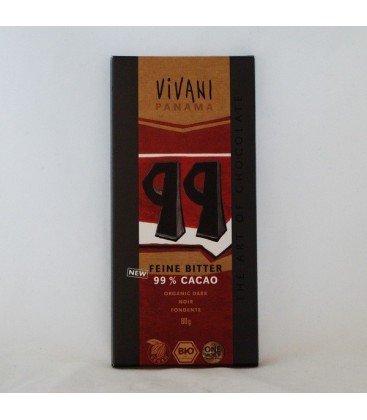 Chocolate negro 99% ecológ, 100 gr.