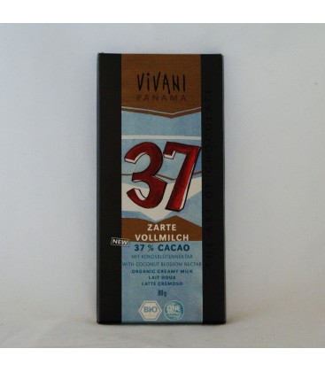 Chocolate con leche y azúcar de coco ecol., 80 gr.