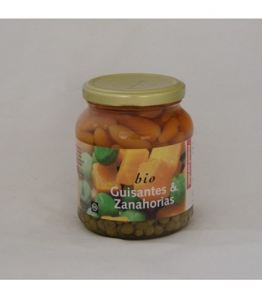 Guisantes y zanahorias ecológ., 350 gr.