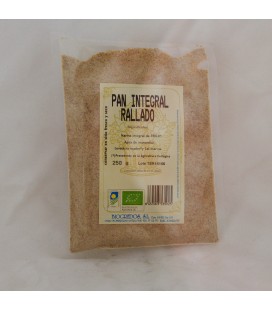 Pan integral rallado ecológico, 250 gr.