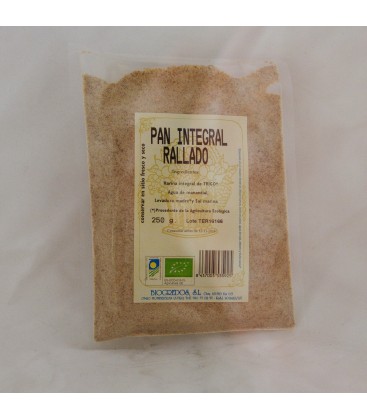 Pan integral rallado ecológico, 250 gr.