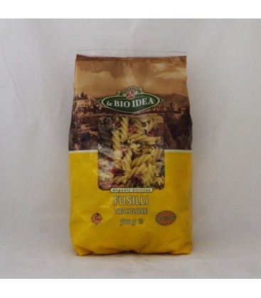 Espirales tricolor trigo ecológico, 500 gr.