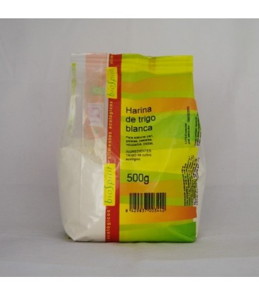 Harina de trigo blanca ecológ., 500 gr.