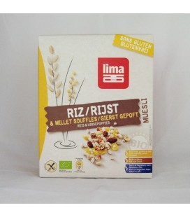 Arroz y mijo mezclados con frutas sin gluten eco, 250 gr.